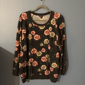 Torrid gray floral pullover sweatshirt Size 3